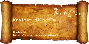 Kreiter Ádám névjegykártya