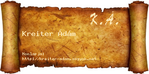 Kreiter Ádám névjegykártya